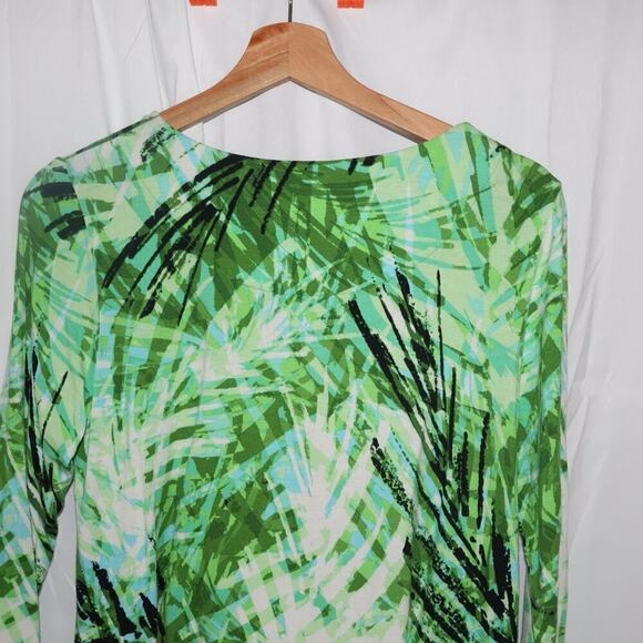 Ruby Road Blouse Women PS Assymetric Hem Green Vines - Picture 12 of 14